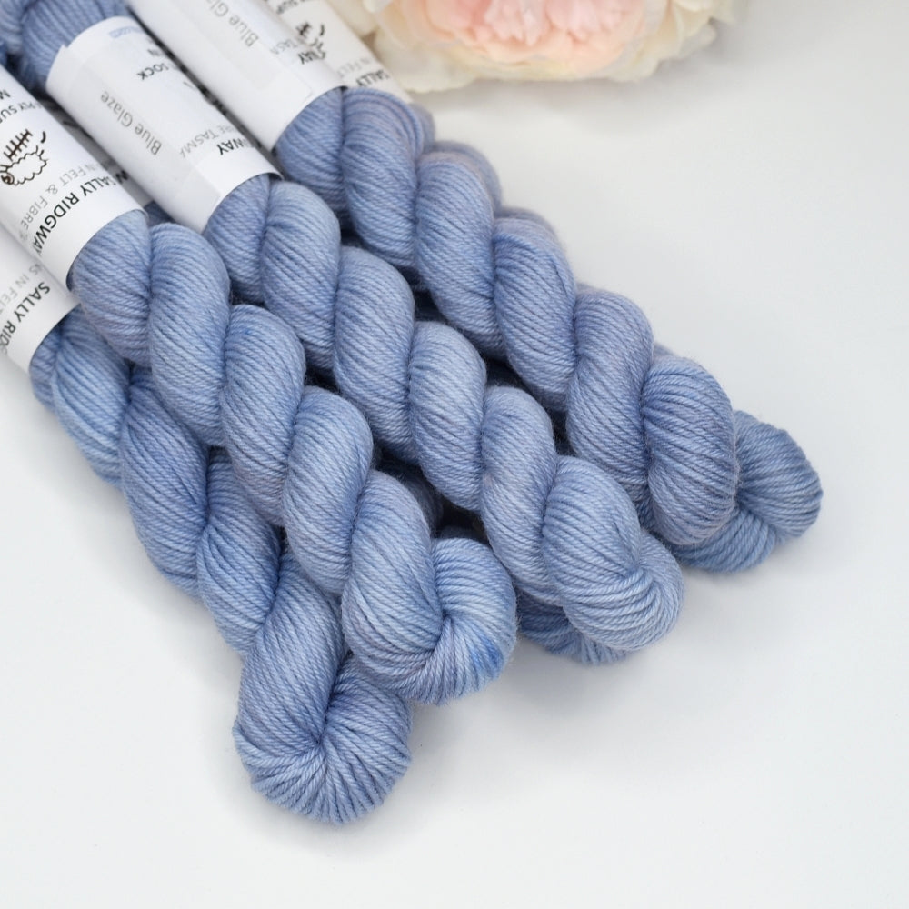 Mini Skeins 4 Ply Supreme Sock Yarn in Blue Glaze| Mini Skeins | Sally Ridgway | Shop Wool, Felt and Fibre Online