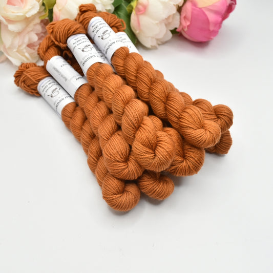 Mini Skeins 4 Ply Supreme Sock Yarn in Burnt Copper| Mini Skeins | Sally Ridgway | Shop Wool, Felt and Fibre Online