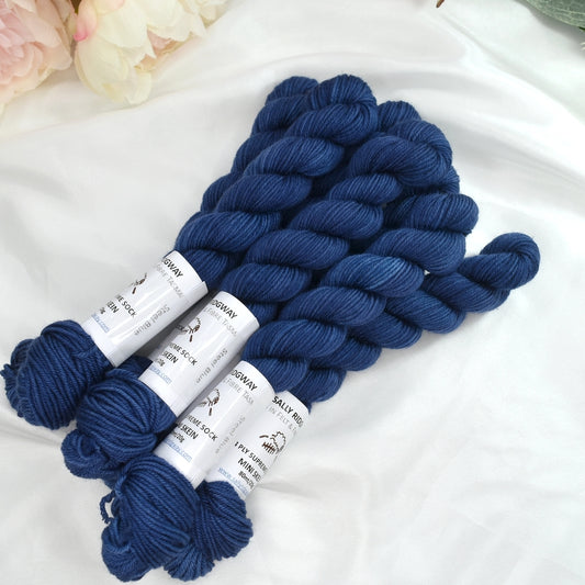 Mini Skeins 4 Ply Supreme Sock Yarn in Steel Blue| 4 Ply Mini Skein | Sally Ridgway | Shop Wool, Felt and Fibre Online