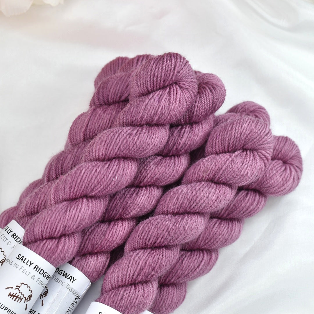 Mini Skeins 4 Ply Supreme Sock Yarn Mellowed Pink| 4 Ply Mini Skein | Sally Ridgway | Shop Wool, Felt and Fibre Online