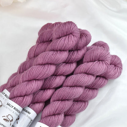 Mini Skeins 4 Ply Supreme Sock Yarn Mellowed Pink| 4 Ply Mini Skein | Sally Ridgway | Shop Wool, Felt and Fibre Online