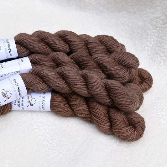 Mini Skeins 4 Ply Supreme Sock Yarn Milk Chocolate| 4 Ply Mini Skein | Sally Ridgway | Shop Wool, Felt and Fibre Online