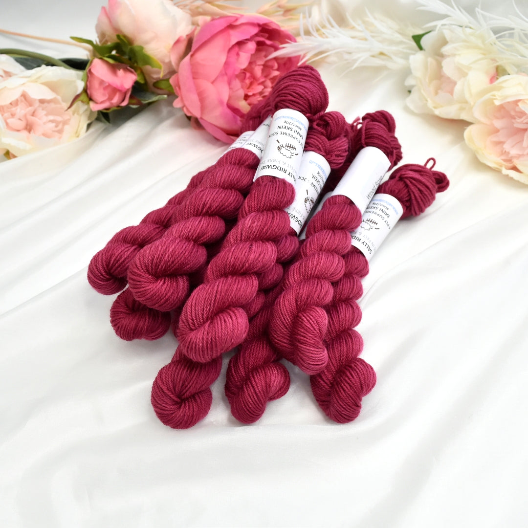 Mini Skeins 4 Ply Supreme Sock Yarn Wood Rose| 4 Ply Mini Skein | Sally Ridgway | Shop Wool, Felt and Fibre Online