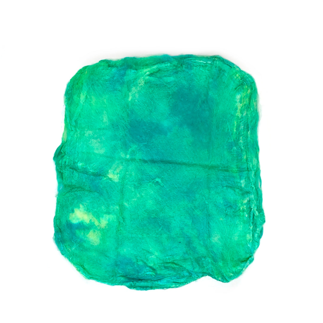 Mulberry Silk Hankies Hand Dyed Mint| Silk Hankies | Sally Ridgway | Shop Wool, Felt and Fibre Online