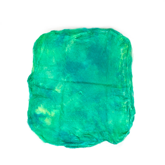 Mulberry Silk Hankies Hand Dyed Mint| Silk Hankies | Sally Ridgway | Shop Wool, Felt and Fibre Online