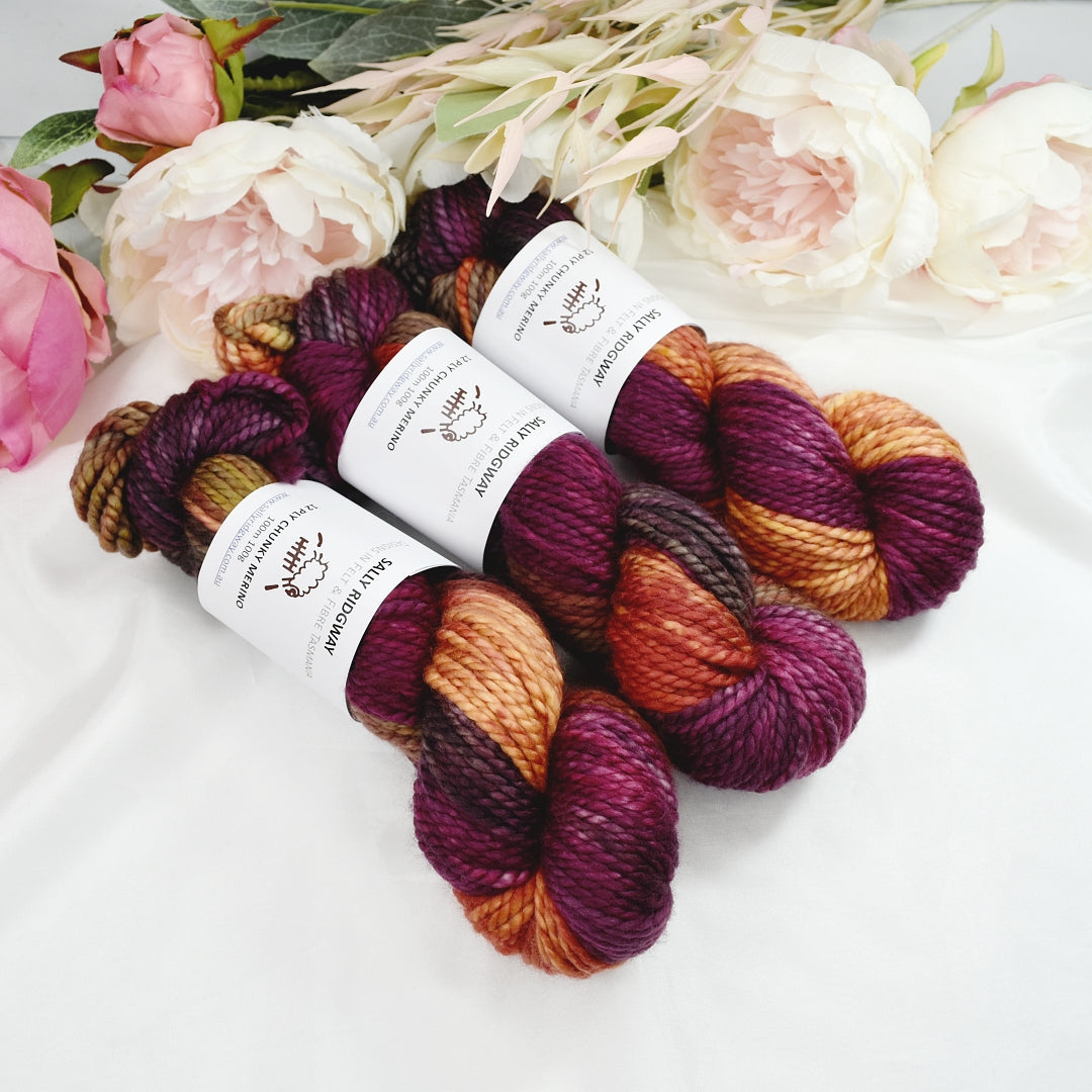 Moroccan Magic on 12 ply Chunky Merino| Chunky Yarn | Sally Ridgway | Shop Wool, Felt and Fibre Online