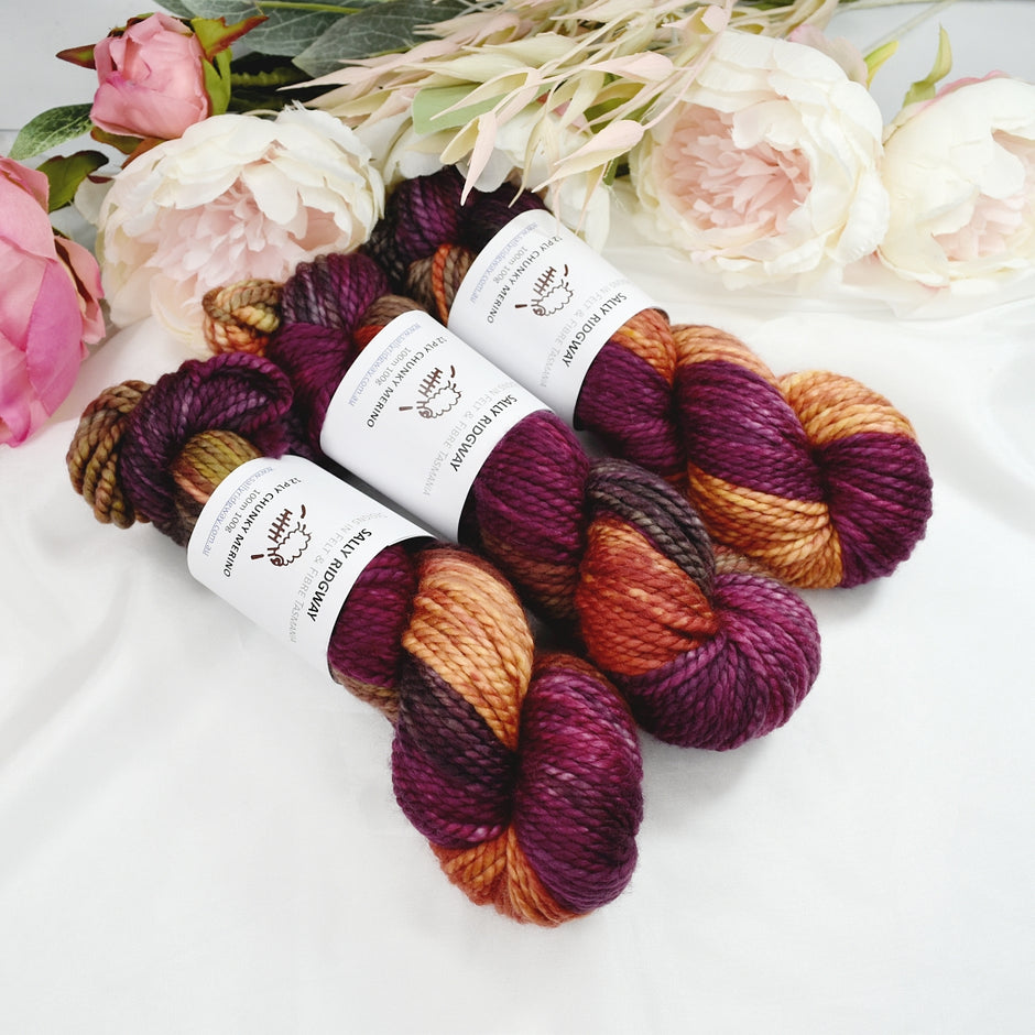 Chunky Merino 12 ply Hand Dyed Yarn | Sally Ridgway Designs – Sally ...