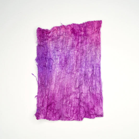 Mulberry Silk Cocoon Sheet Fabric Hand Dyed Crimson and Purple 12682| Silk Cocoon Sheets | Sally Ridgway | Shop Wool, Felt and Fibre Online