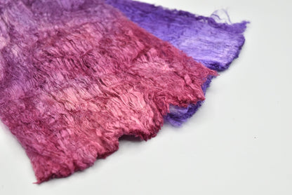 Mulberry Silk Cocoon Sheet Fabric Hand Dyed Crimson Purple 12675| Silk Cocoon Sheets | Sally Ridgway | Shop Wool, Felt and Fibre Online