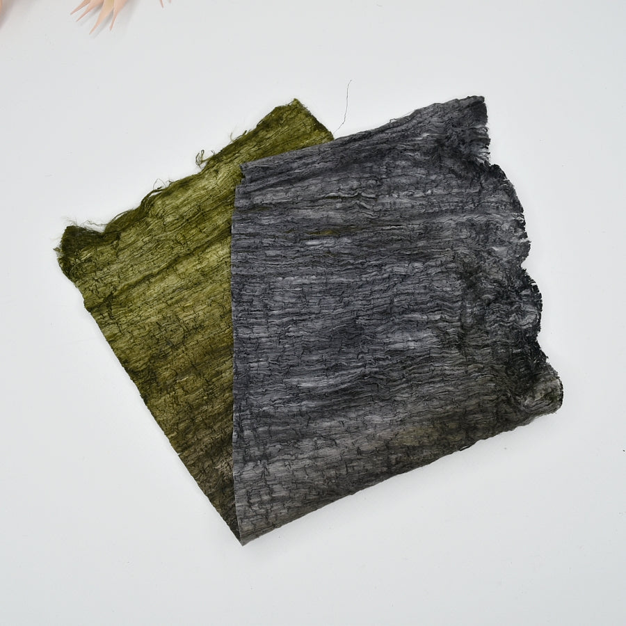 Mulberry Silk Cocoon Sheet Fabric Hand Dyed Forest| Silk Cocoon Sheets | Sally Ridgway | Shop Wool, Felt and Fibre Online