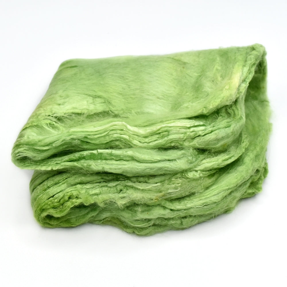 Mulberry Silk Hankies Hand Dyed Pear Green| Silk Hankies | Sally Ridgway | Shop Wool, Felt and Fibre Online