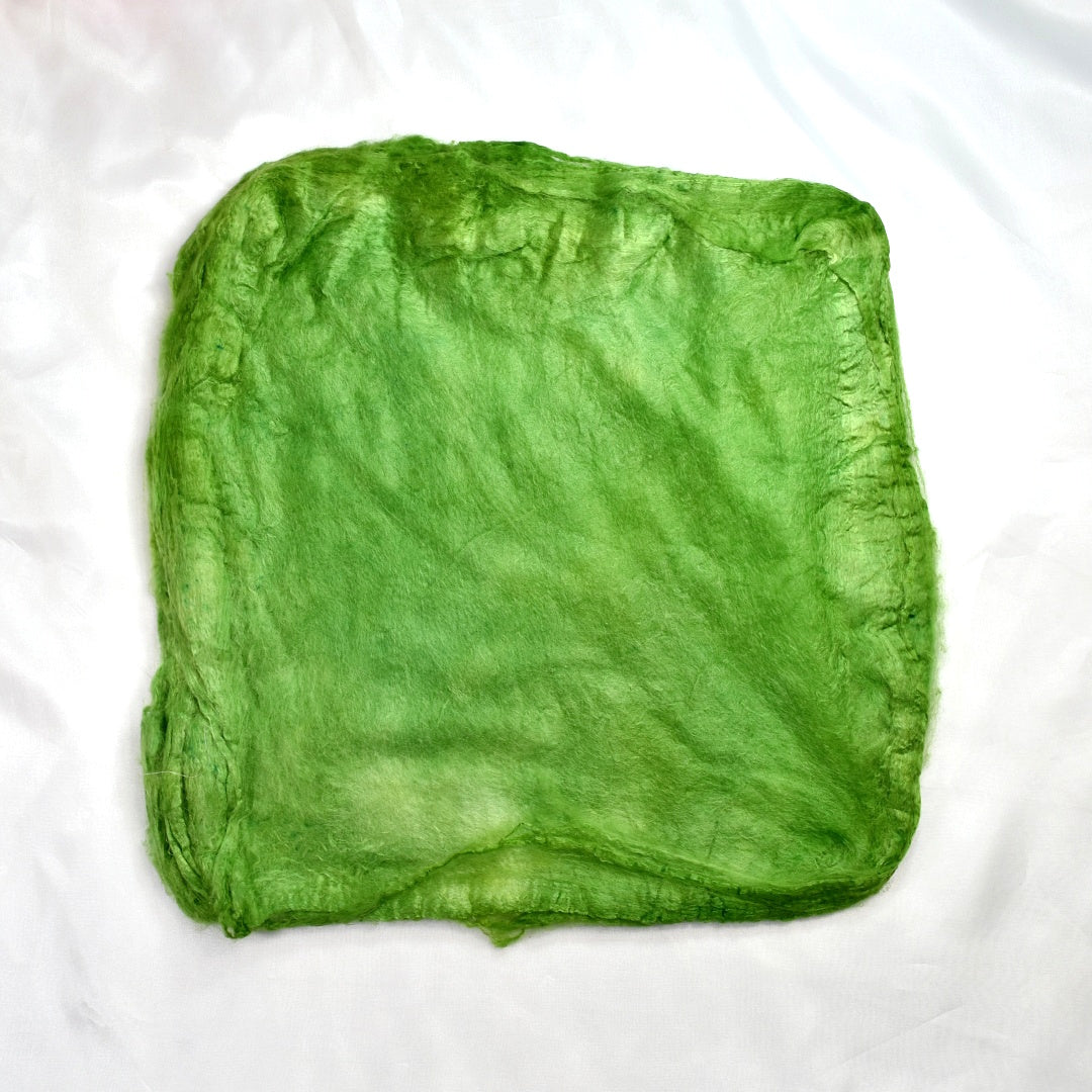 Mulberry Silk Hankies Hand Dyed Pear Green-Silk Hankies-1-10 grams-Sally Ridgway Designs in Felt &amp; Fibre
