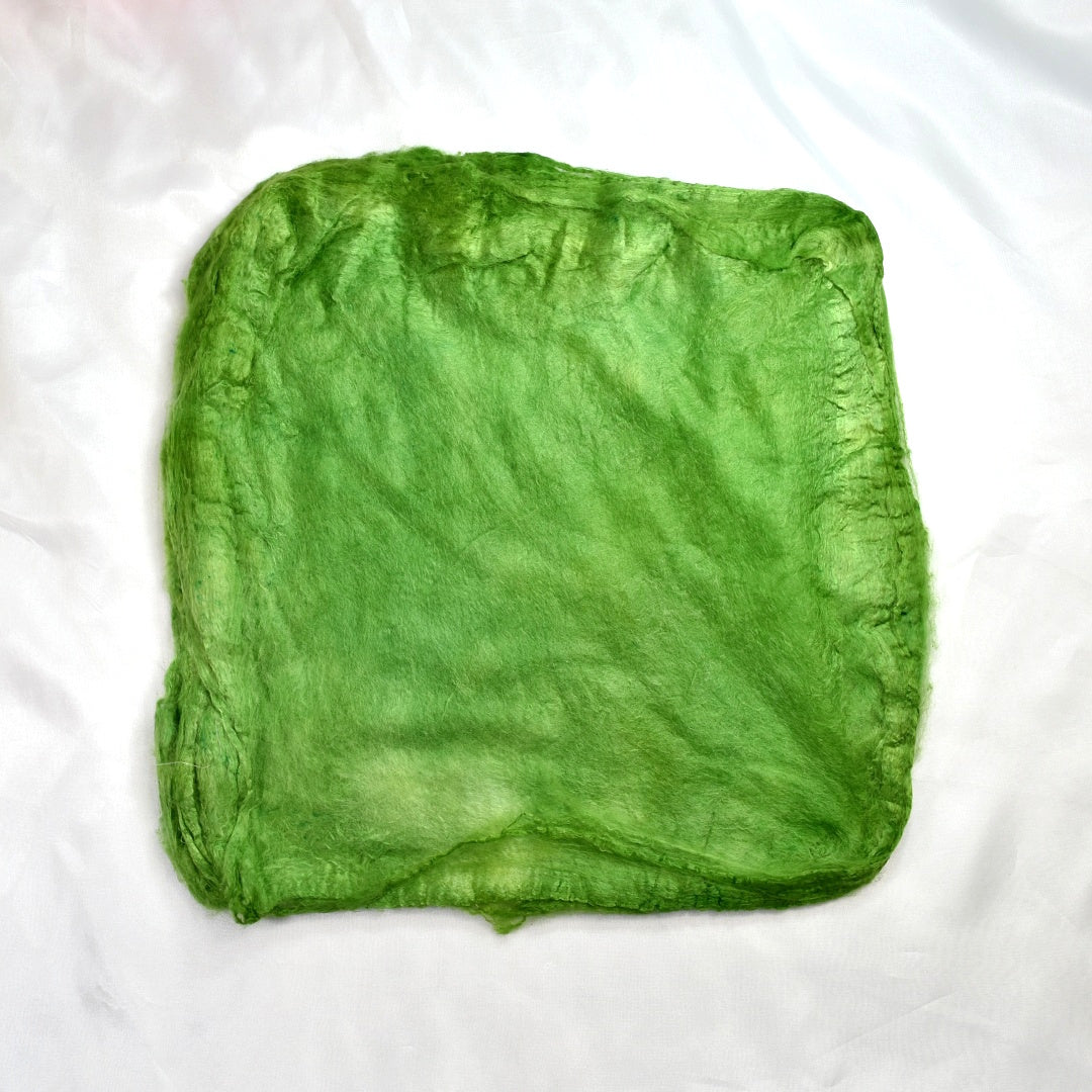 Mulberry Silk Hankies Hand Dyed Pear Green-Silk Hankies-2-10 grams-Sally Ridgway Designs in Felt &amp; Fibre