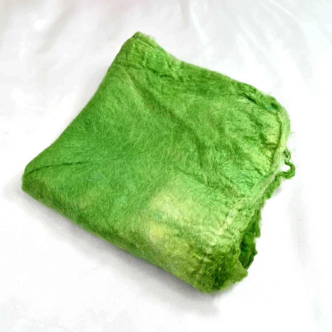 Mulberry Silk Hankies Hand Dyed Pear Green-Silk Hankies-3-10 grams-Sally Ridgway Designs in Felt &amp; Fibre