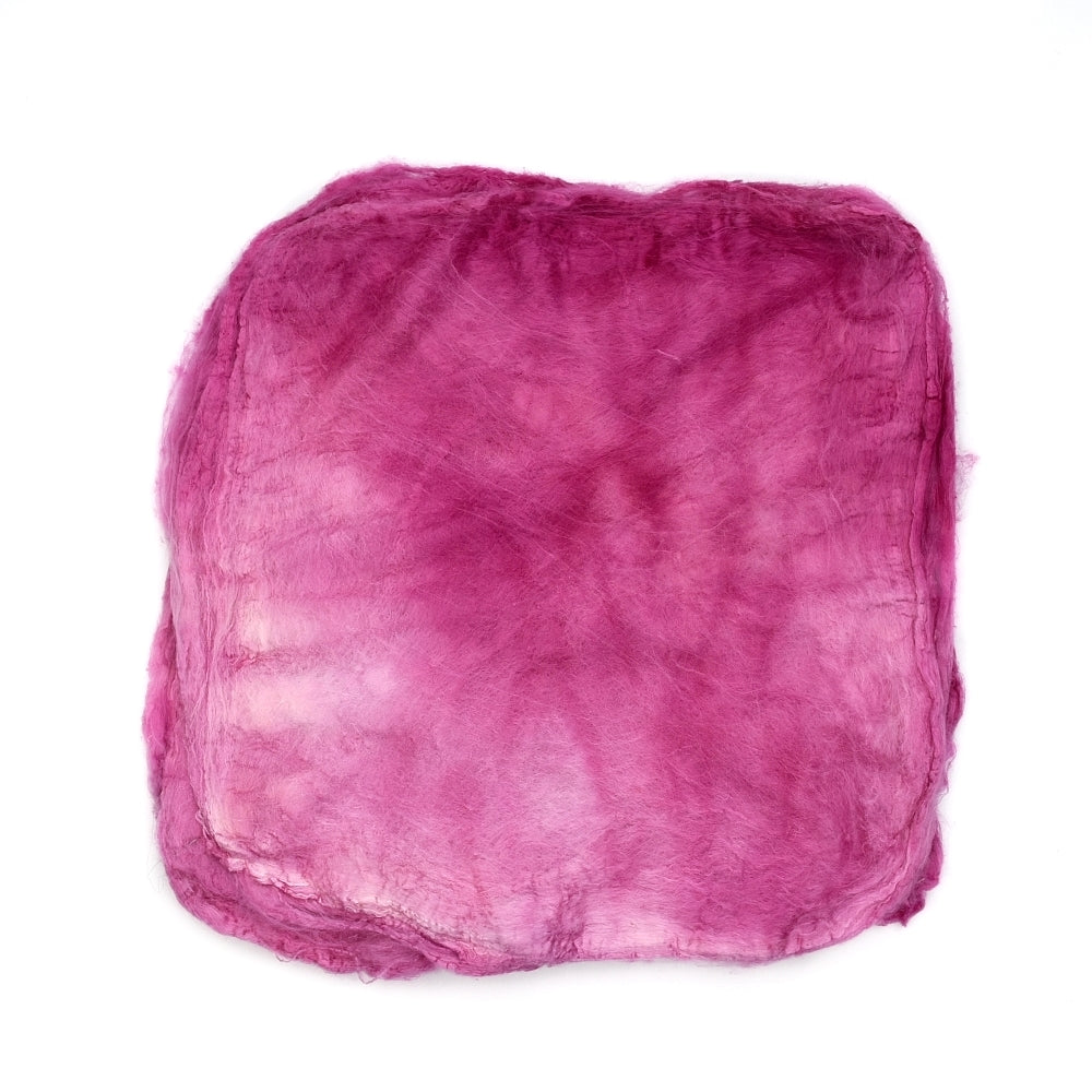 Mulberry Silk Hankies Hand Dyed Pink Passion 13293| Silk Hankies | Sally Ridgway | Shop Wool, Felt and Fibre Online