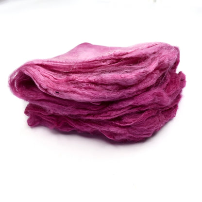 Mulberry Silk Hankies Hand Dyed Pink Passion 13293| Silk Hankies | Sally Ridgway | Shop Wool, Felt and Fibre Online
