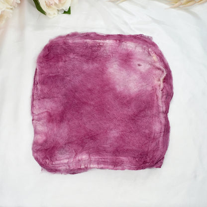 Mulberry Silk Hankies Hand Dyed Wild Blossom| Silk Hankies | Sally Ridgway | Shop Wool, Felt and Fibre Online