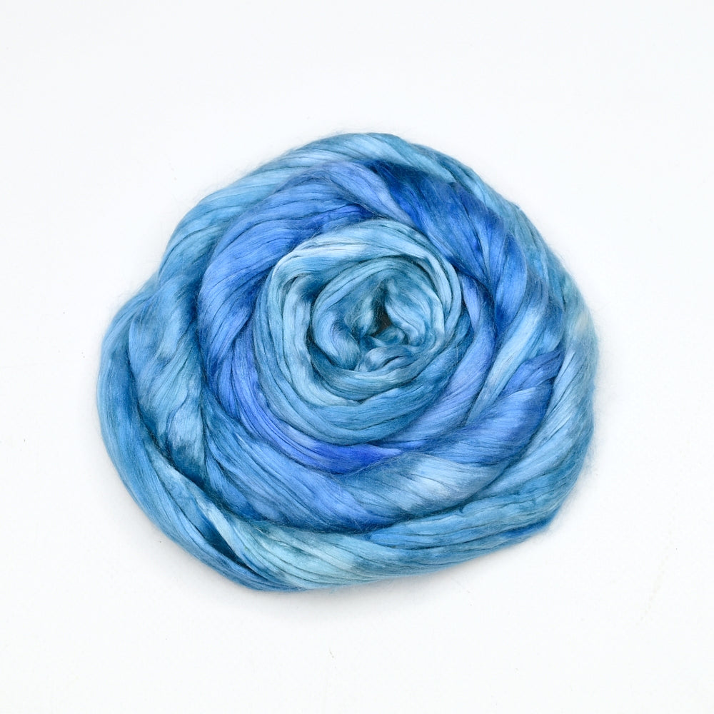 Blue Roving Mulberry Silk Roving Hand Dyed for Felting and Spinning | Sally Ridgway ...