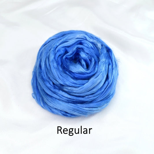 Mulberry Silk Roving Hand Dyed in Royal Fair| Silk Roving/Sliver | Sally Ridgway | Shop Wool, Felt and Fibre Online