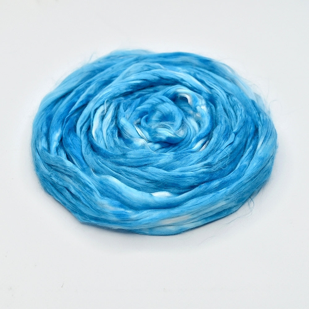 Mulberry Silk Roving Hand Dyed in Sea Scape| Silk Roving/Sliver | Sally Ridgway | Shop Wool, Felt and Fibre Online