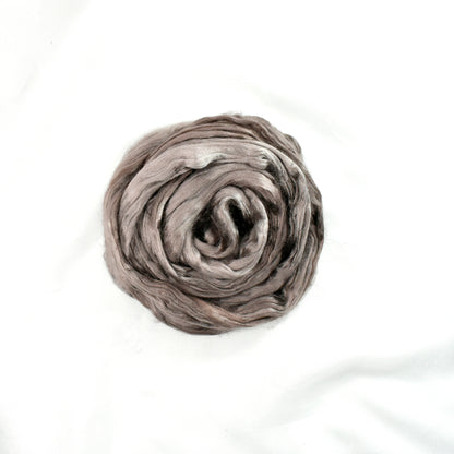 Mulberry Silk Roving Hand Dyed in Slate| Silk Roving/Sliver | Sally Ridgway | Shop Wool, Felt and Fibre Online