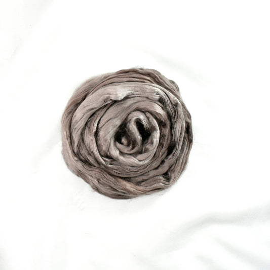 Mulberry Silk Roving Hand Dyed in Slate| Silk Roving/Sliver | Sally Ridgway | Shop Wool, Felt and Fibre Online