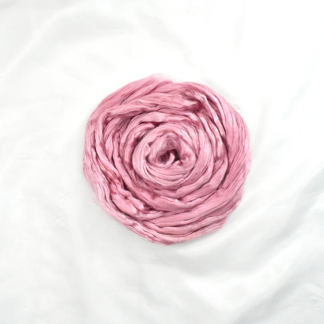 Mulberry Silk Roving Hand Dyed in Wine O'clock| Silk Roving/Sliver | Sally Ridgway | Shop Wool, Felt and Fibre Online