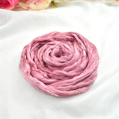 Mulberry Silk Roving Hand Dyed in Wine O'clock| Silk Roving/Sliver | Sally Ridgway | Shop Wool, Felt and Fibre Online
