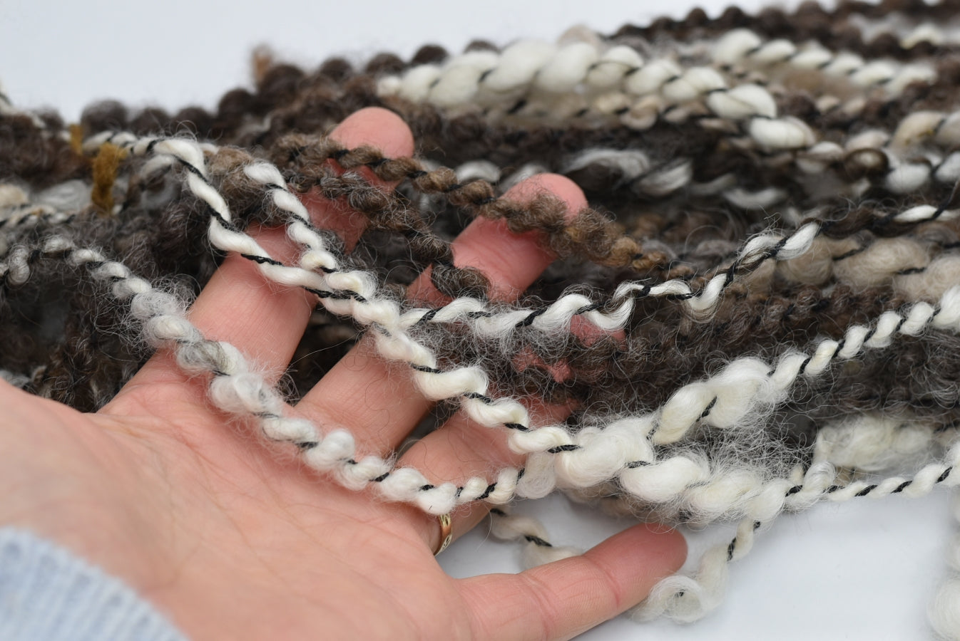 Natural Raw Fleece Hand Spun Chunky Tasmanian Wool 12990| Hand Spun Yarn | Sally Ridgway | Shop Wool, Felt and Fibre Online