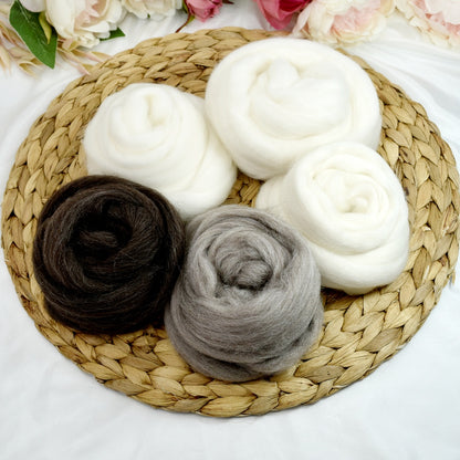 Undyed Natural Sample Packs 250g| Undyed Wool Roving Top | Sally Ridgway | Shop Wool, Felt and Fibre Online