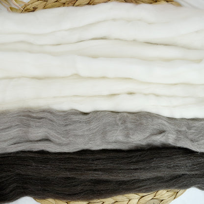 Undyed Natural Sample Packs 250g| Undyed Wool Roving Top | Sally Ridgway | Shop Wool, Felt and Fibre Online