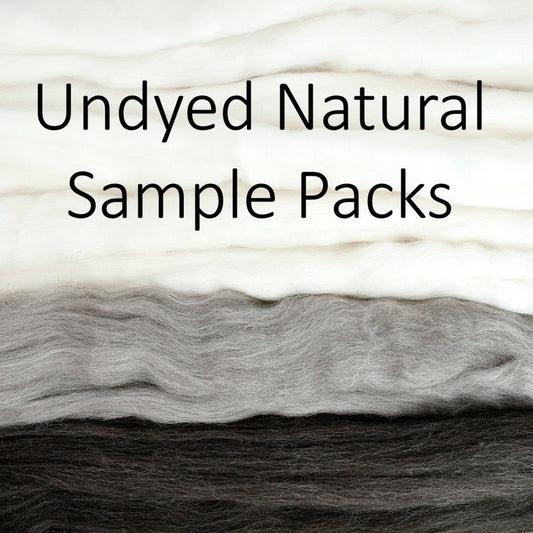 Undyed Natural Sample Packs 250g| Undyed Wool Roving Top | Sally Ridgway | Shop Wool, Felt and Fibre Online