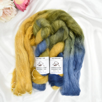 Superkid Mohair & Silk Hand Dyed Oak Moss| Mohair Silk | Sally Ridgway | Shop Wool, Felt and Fibre Online