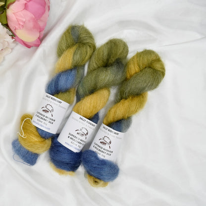 Superkid Mohair & Silk Hand Dyed Oak Moss| Mohair Silk | Sally Ridgway | Shop Wool, Felt and Fibre Online