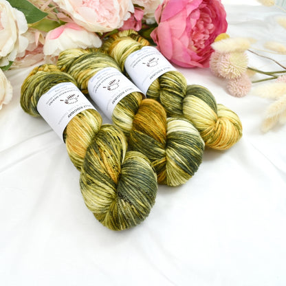 Oak Moss on 8 Ply Superwash 100% Merino Yarn| 8 Ply Superwash Merino Yarn | Sally Ridgway | Shop Wool, Felt and Fibre Online