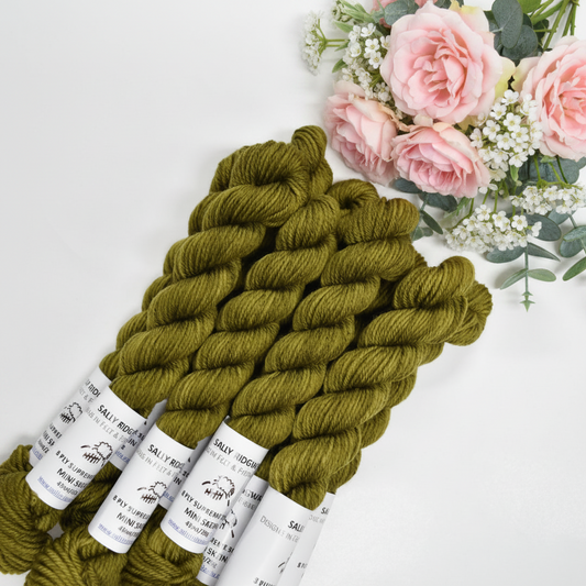 8 Ply Supreme Sock Mini Skein in Olive Grove| 8 Ply Mini Skeins | Sally Ridgway | Shop Wool, Felt and Fibre Online