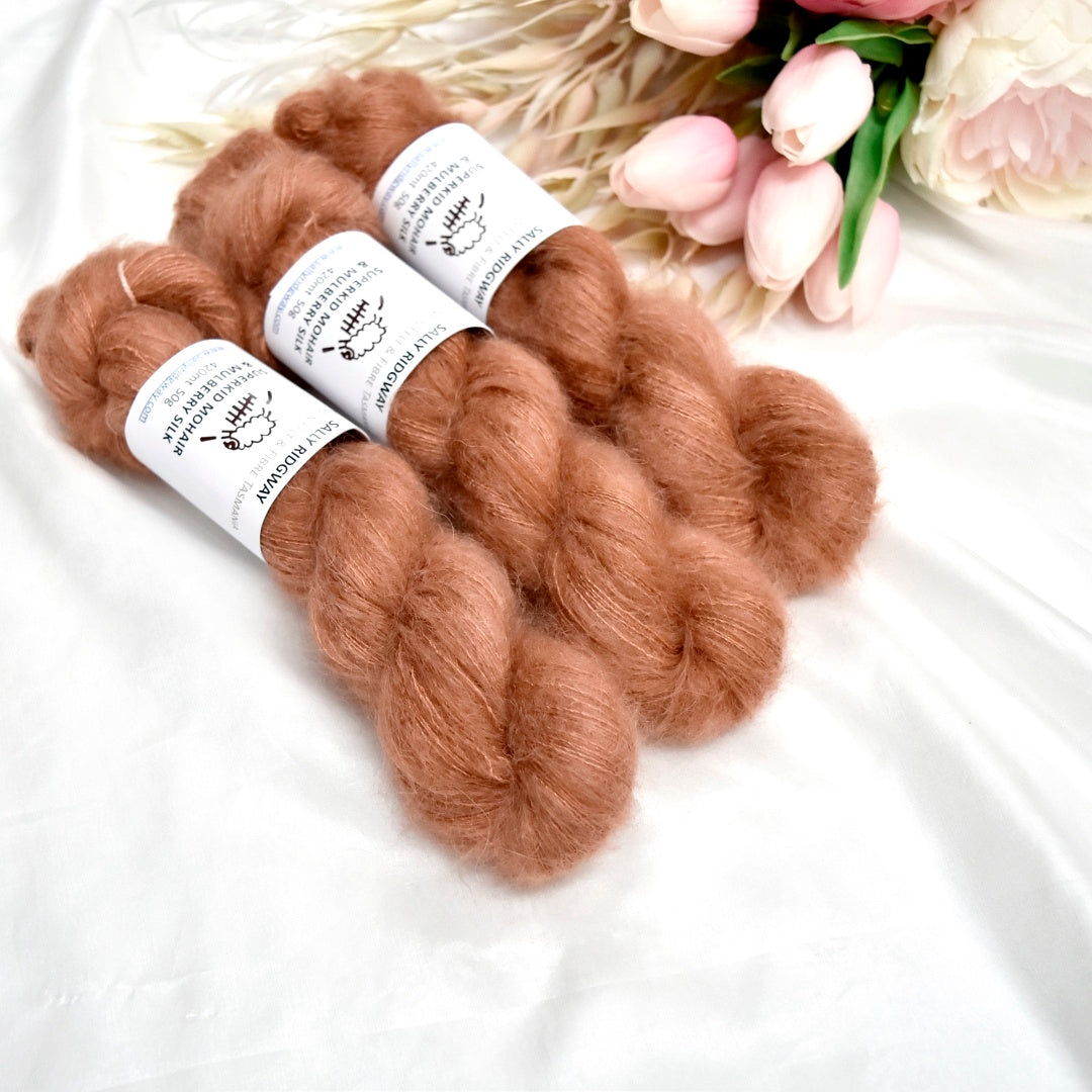 Superkid Mohair & Silk Hand Dyed Amber| Mohair Silk | Sally Ridgway | Shop Wool, Felt and Fibre Online