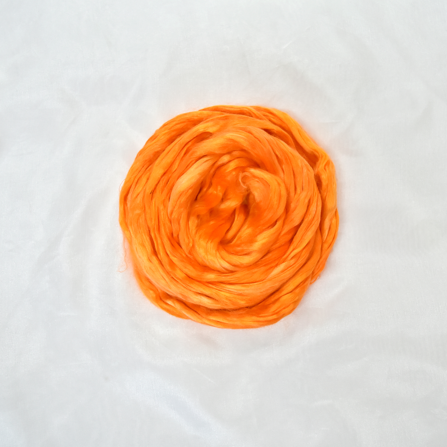 Orange Hand Dyed Mulberry Silk Roving