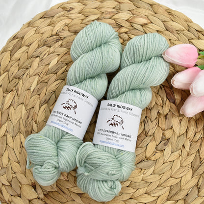 Sea Spray on 8 Ply Superwash 100% Merino Yarn