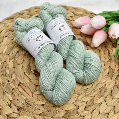 Sea Spray on 8 Ply Superwash 100% Merino Yarn