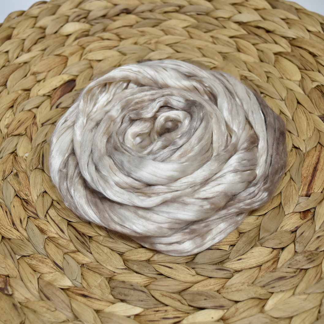 Mulberry Silk Roving Hand Dyed Parchment