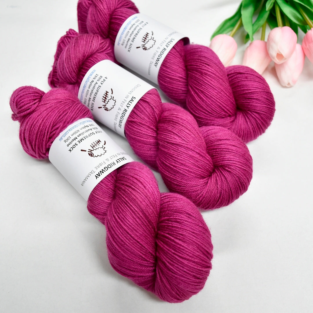Raspberry Sunday 4 ply Supreme Sock Yarn