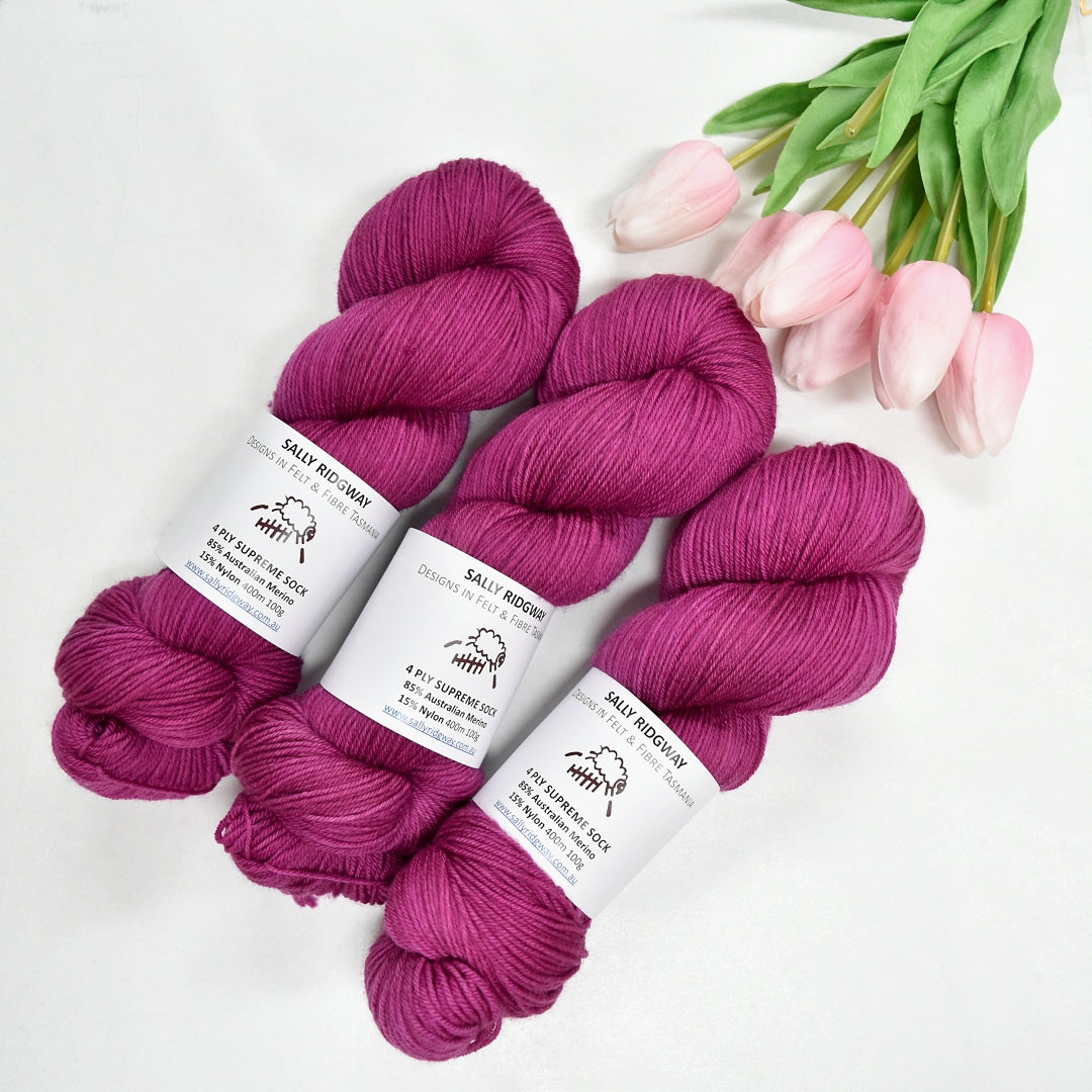 Raspberry Sunday 4 ply Supreme Sock Yarn