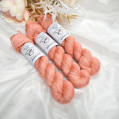 Apricot Kiss 50g 4 Ply Supreme Sock Midi Half Skein| 4 Ply Midi Skeins | Sally Ridgway | Shop Wool, Felt and Fibre Online