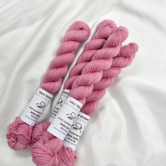 Mini Skeins 4 Ply Supreme Sock Yarn Wood Rose Bud| 4 Ply Mini Skein | Sally Ridgway | Shop Wool, Felt and Fibre Online
