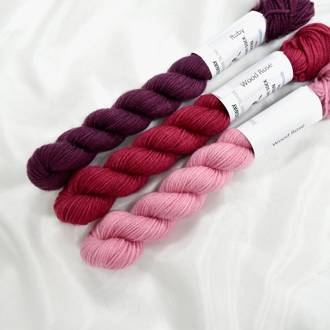 Mini Skeins 4 Ply Supreme Sock Yarn Wood Rose Bud| 4 Ply Mini Skein | Sally Ridgway | Shop Wool, Felt and Fibre Online