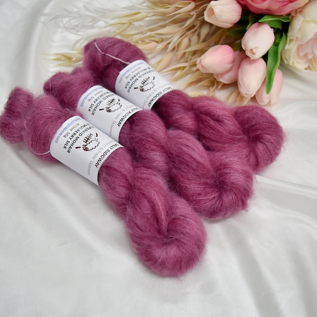 Superkid Mohair & Silk Hand Dyed Wild Blossom| Mohair Silk | Sally Ridgway | Shop Wool, Felt and Fibre Online