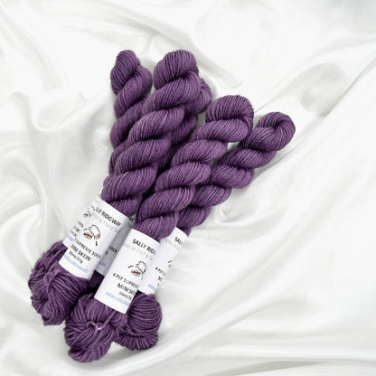 Mini Skeins 4 Ply Supreme Sock Yarn Aubergine| 4 Ply Mini Skein | Sally Ridgway | Shop Wool, Felt and Fibre Online
