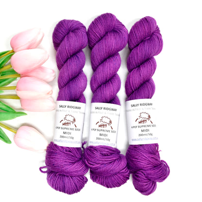 Purple Orchid 50g 4 Ply Supreme Sock Midi Half Skein