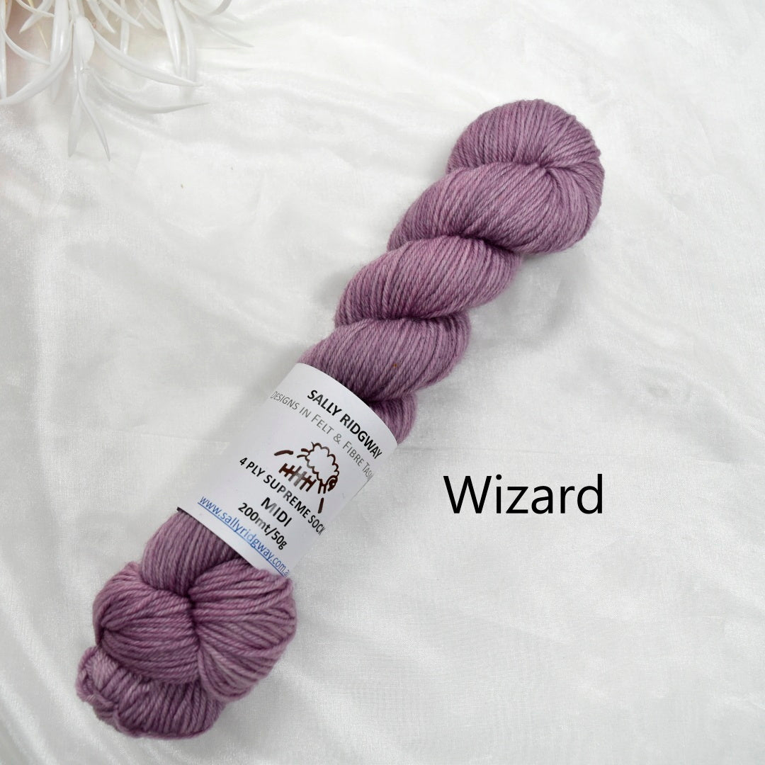 Purple 50g 4 Ply Supreme Sock Midi Half Skein| 4 Ply Midi Skeins | Sally Ridgway | Shop Wool, Felt and Fibre Online